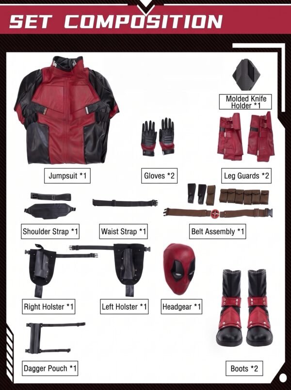 Deadpool Cosplay Costume Deadpool & Wolverine Full Set
