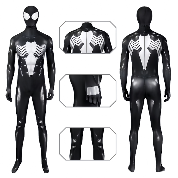 Venom Printed Cosplay Suit Black Spiderman Costumes For Halloween