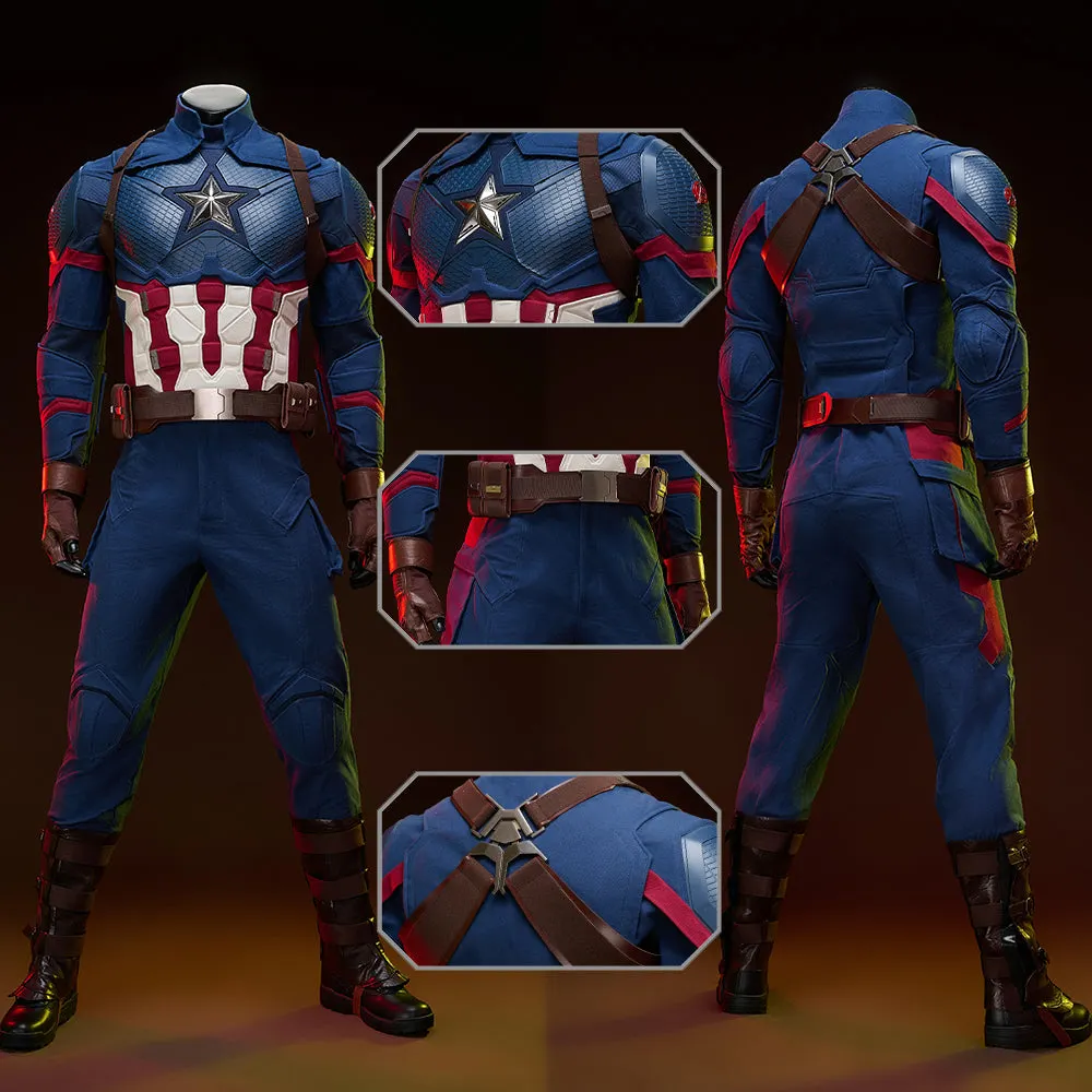 Avengers Endgame Captain America Costume Steve Rogers Cosplay Suit UnibuyPlus