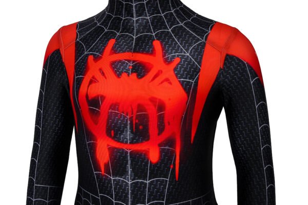 Kids Miles Morales Cosplay Costume Into The Spider Verse Black Spider Suit