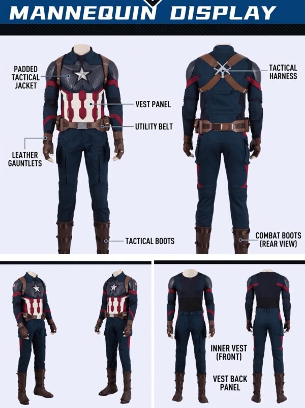 Avengers Endgame Captain America Costume Steve Rogers Cosplay Suit UnibuyPlus