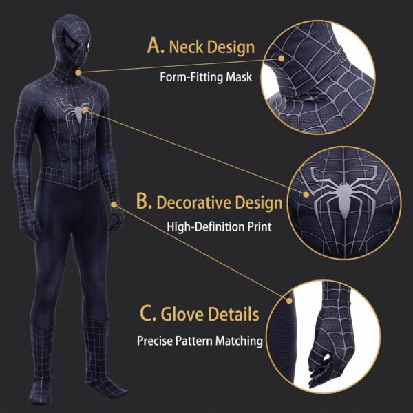 Venom Costume Eddie Brock Spider-Man 3 Cosplay Suit