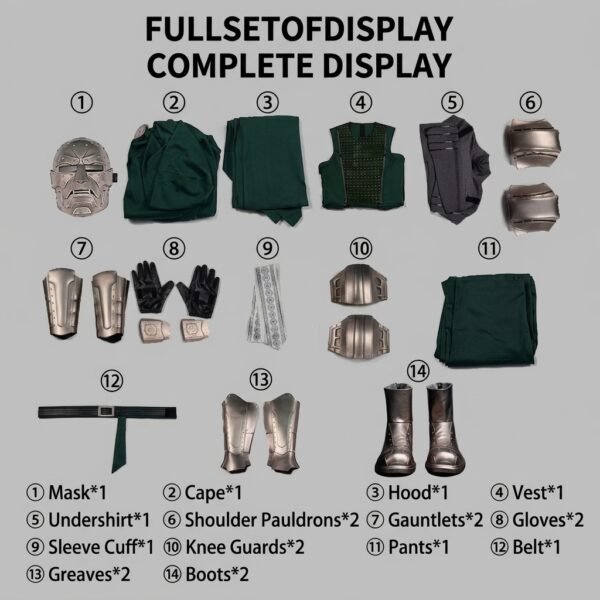 2026 Doctor Doom Costume Avengers: Doomsday Cosplay Suit Full set Upgrade Ver