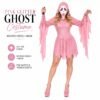 IMG_3864.JPG_2K_20260928173454 Women’s Pink Glitter Ghost Costume with Hooded Dress & Mask – Halloween Cosplay Outfit