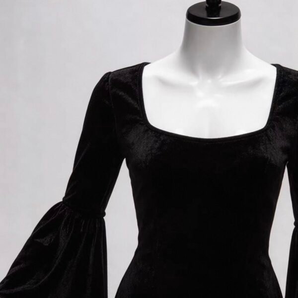 Screenshot 2026 Halloween Dark Gothic Bat Witch Costume for Women – Vampire-Inspired Stretch Velvet Outfit