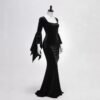 Screenshot 2026 Halloween Dark Gothic Bat Witch Costume for Women – Vampire-Inspired Stretch Velvet Outfit