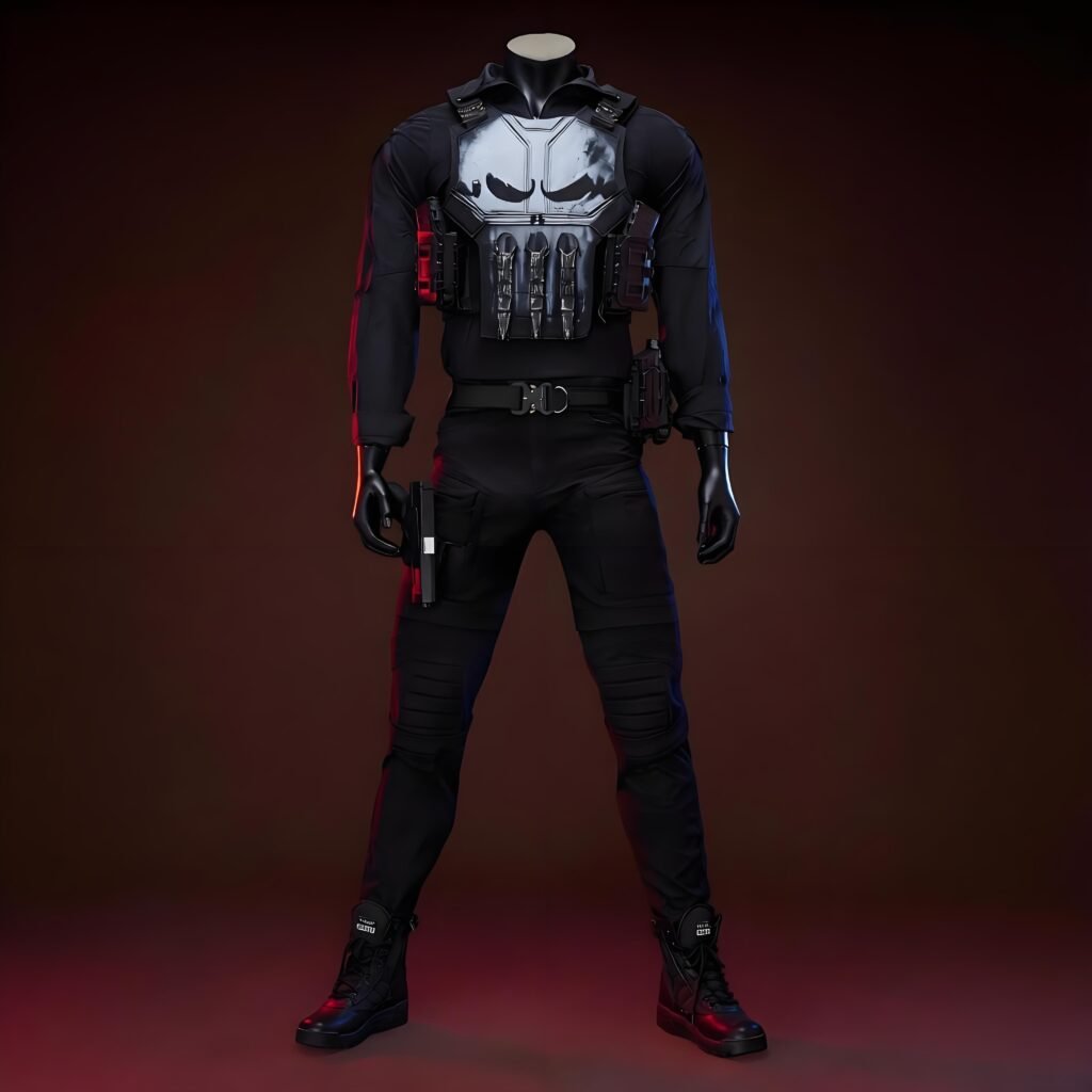 The Punisher Costume Tactical Skull Vest Full Set
