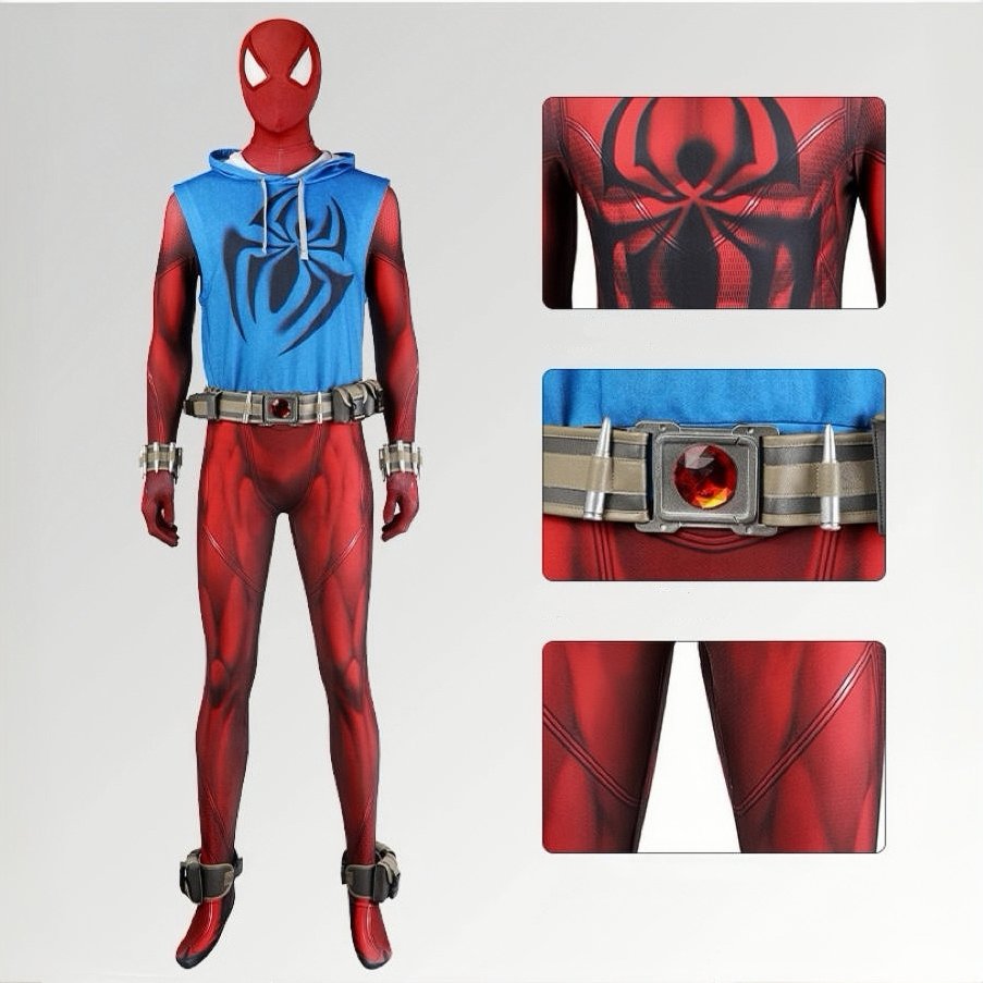Scarlet Spider Ben Reilly Costume Bodysuit Across the Spider-Verse Cosplay