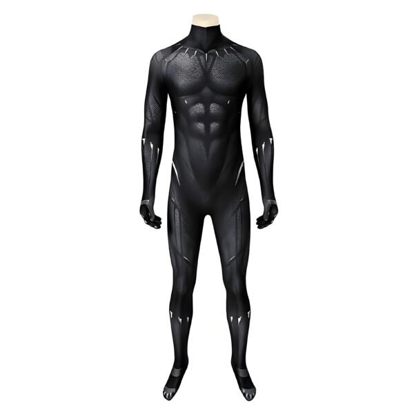 fetDAStLk Black Panther Cosplay Costume T'challaClassic Printed Black Suits