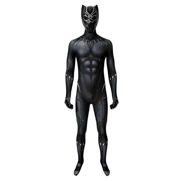 fetDIM01Z Black Panther Cosplay Costume T'challaClassic Printed Black Suits