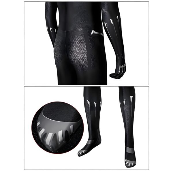 fexhiHW4F Black Panther Cosplay Costume T'challaClassic Printed Black Suits