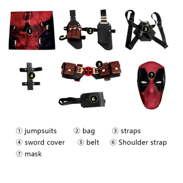 英文 Deadpool Pro 3D Printed Spandex Cosplay Costume Suit